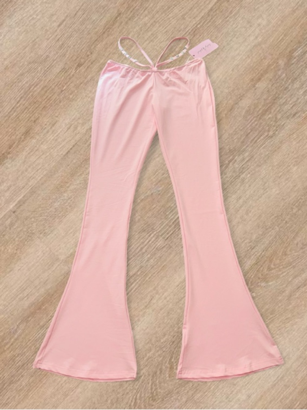 ❤️‍🔥 Baby Phat Logo Strapy Cut Out Flare Leggings Pink Small NWT